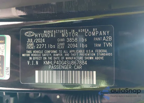 2025 Hyundai Elantra Limited from USA, damaged, VIN KMHLP4DG4SU867884